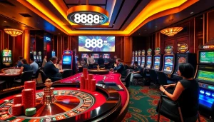 Experience thrilling gameplay with 888VND in a luxurious casino setting filled with excitement.