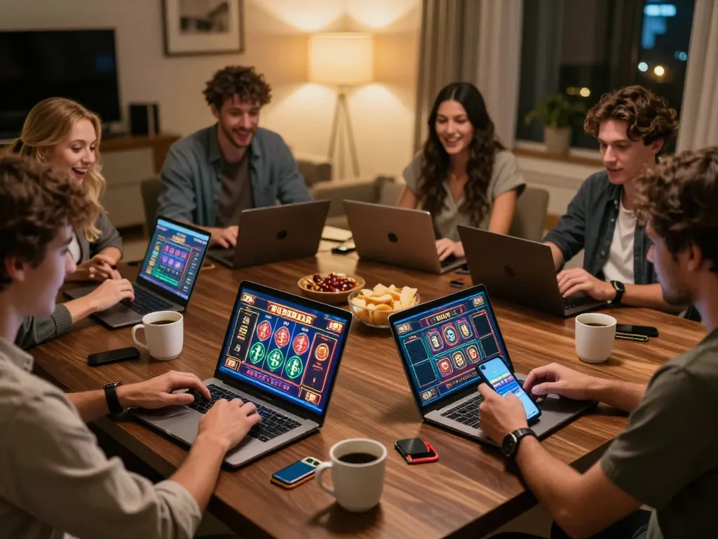 Players enjoying engaging online gambling experiences with the 789club app in a cozy home setting.