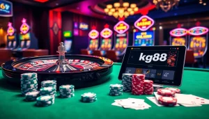 Experience the thrill of kg88 with vibrant roulette and casino elements.