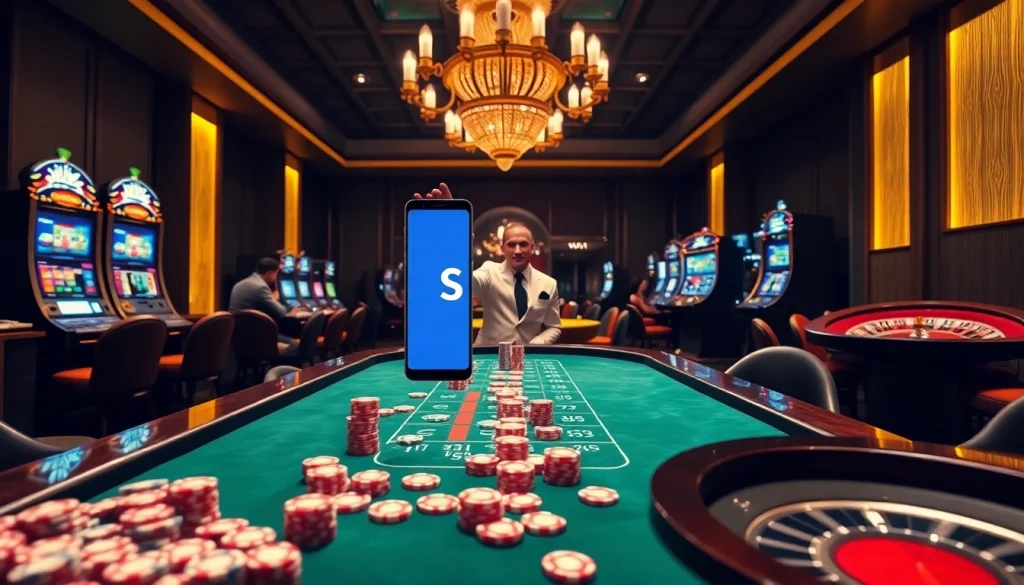 Experience thrilling bets at the S8 casino, featuring vibrant tables and luxurious gaming.