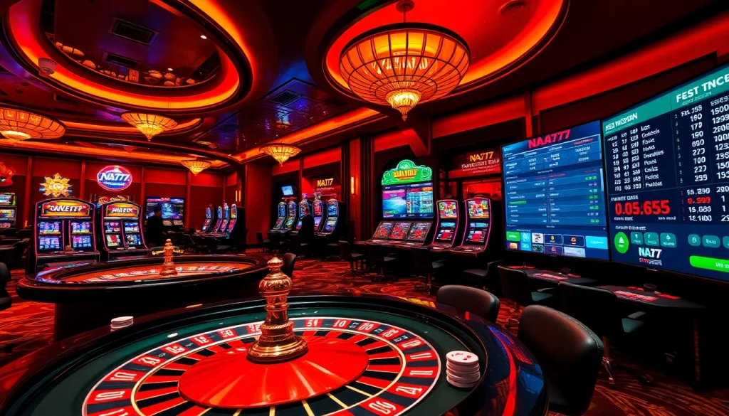 Experience thrilling gameplay at NA777 with professional dealers and vibrant casino tables.