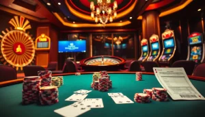 High-stakes poker scene featuring vibrant chips and cards at https://ta88.help/ for an exciting gambling experience.