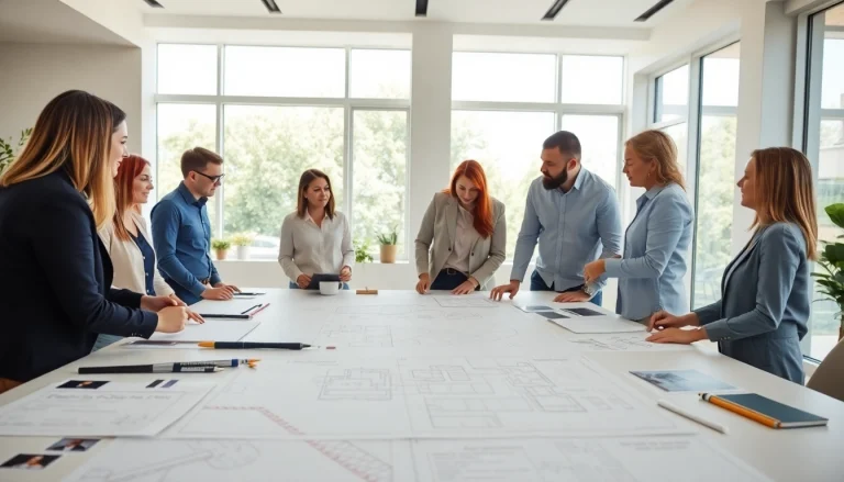 Start a residential architecture project with architects collaborating in a modern office.