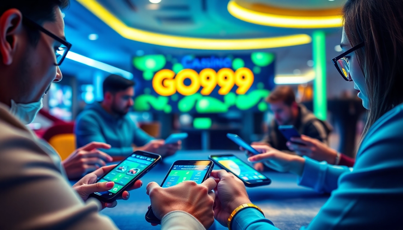 Experience GO99's innovative mobile gambling platform with vibrant gaming interfaces and engaging visuals.