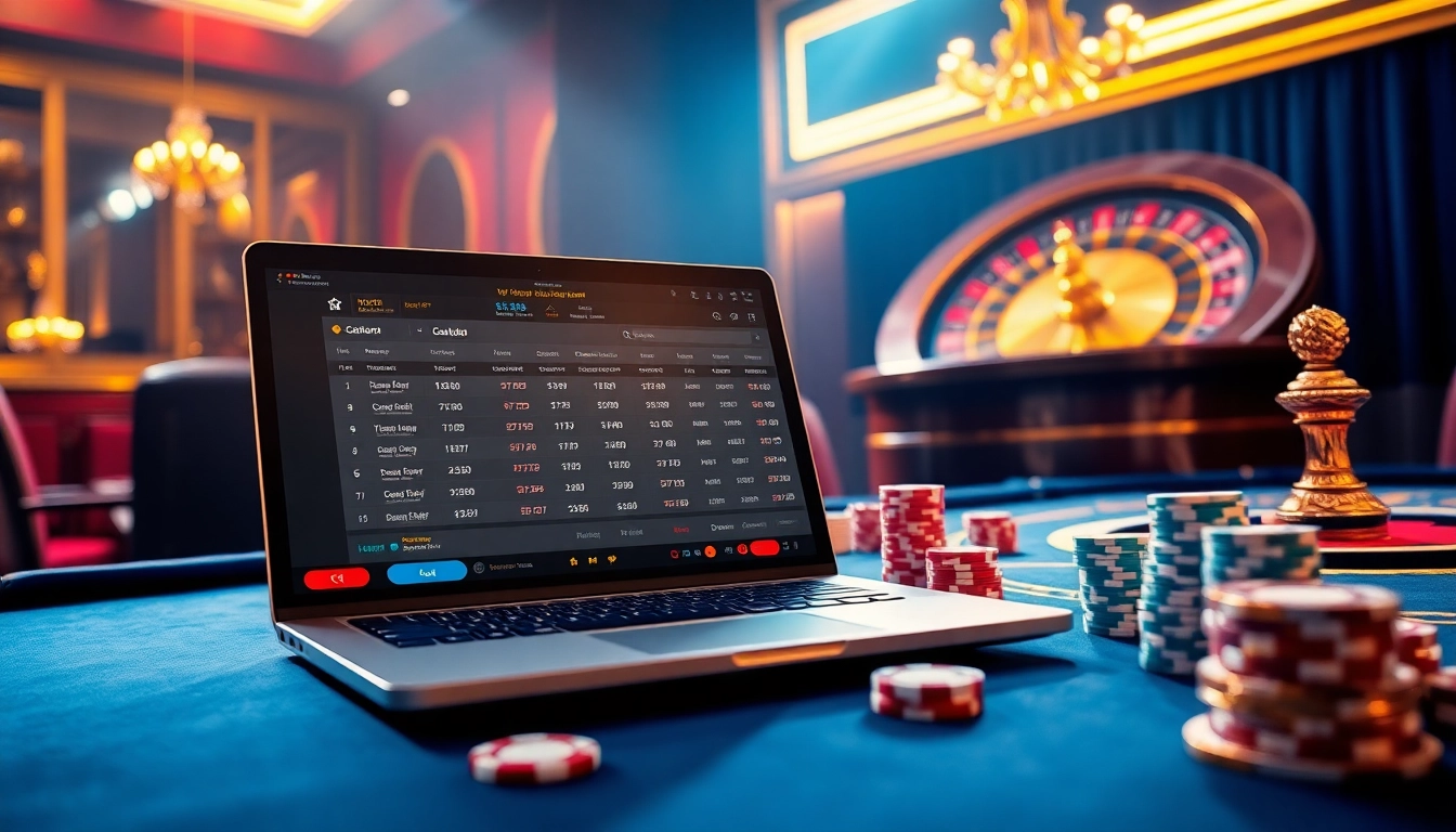 Kèo nhà cái betting action with vibrant online casino scene showcasing poker chips and roulette backdrop.