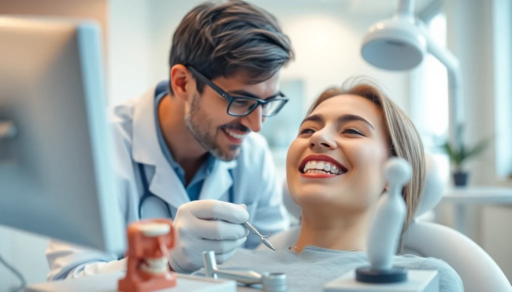 Engaging level orthodontics session with expert guidance in a modern dental clinic.