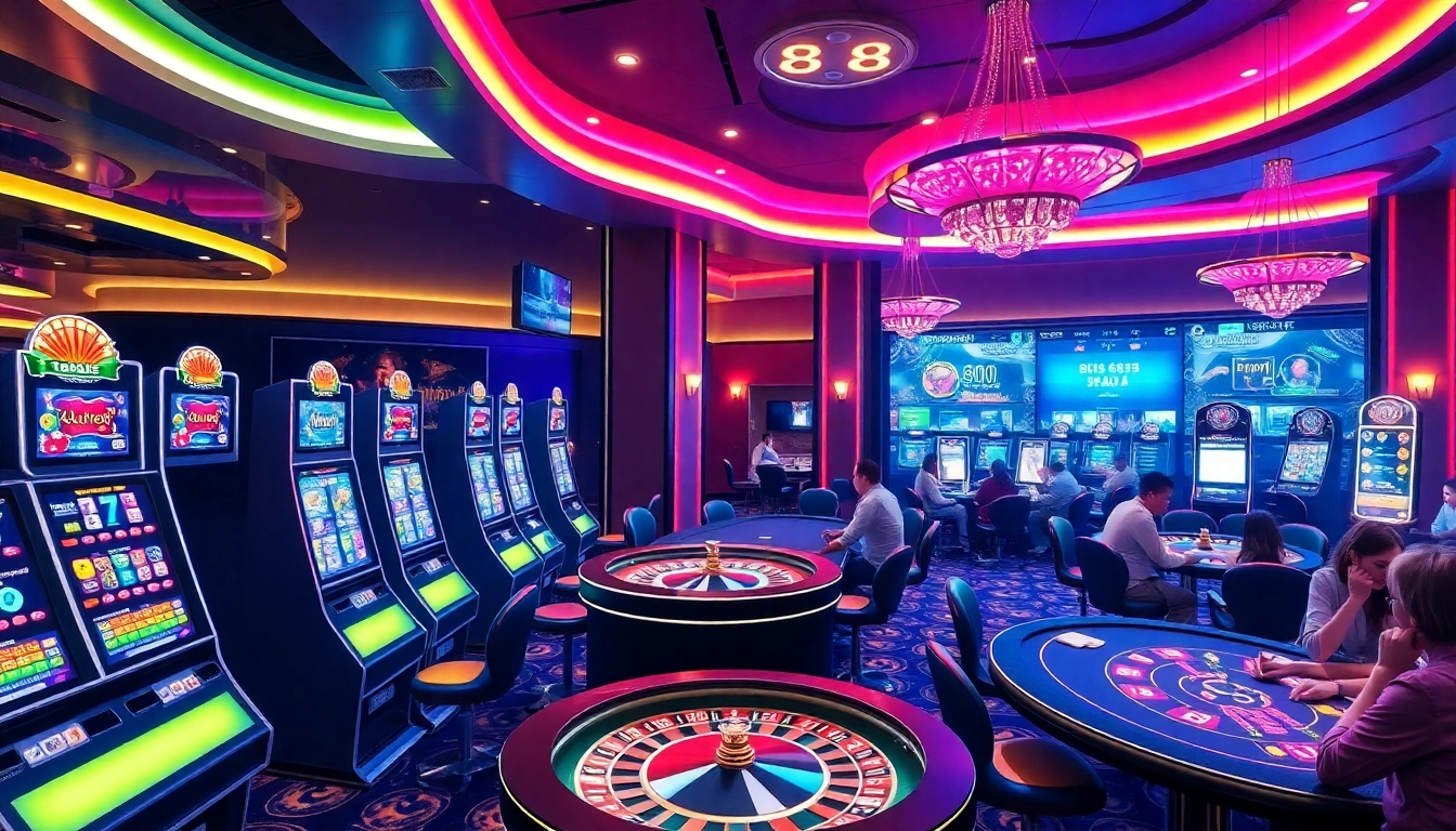 Experience the excitement of online gambling at https://8k8.us.com/ with vibrant slot machines and roulette.
