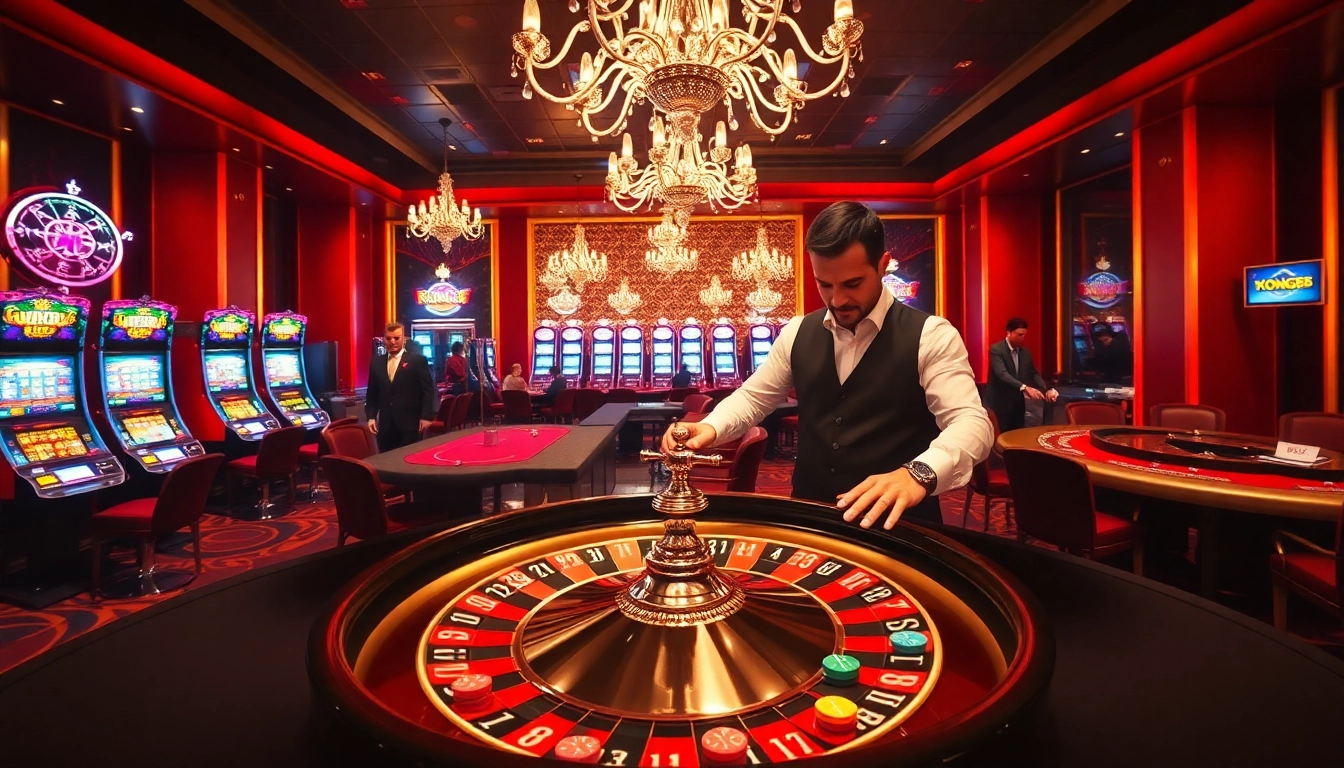 KONG88 players celebrating a winning moment at a luxury casino table with roulette.