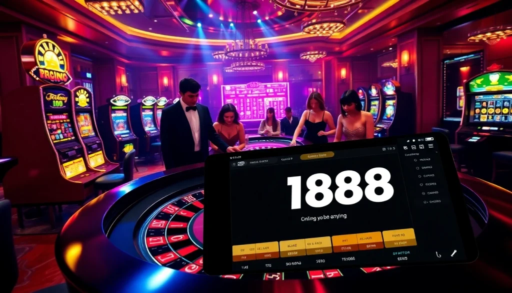 Excited gamblers placing bets at a luxury casino featuring F168 brand elements.