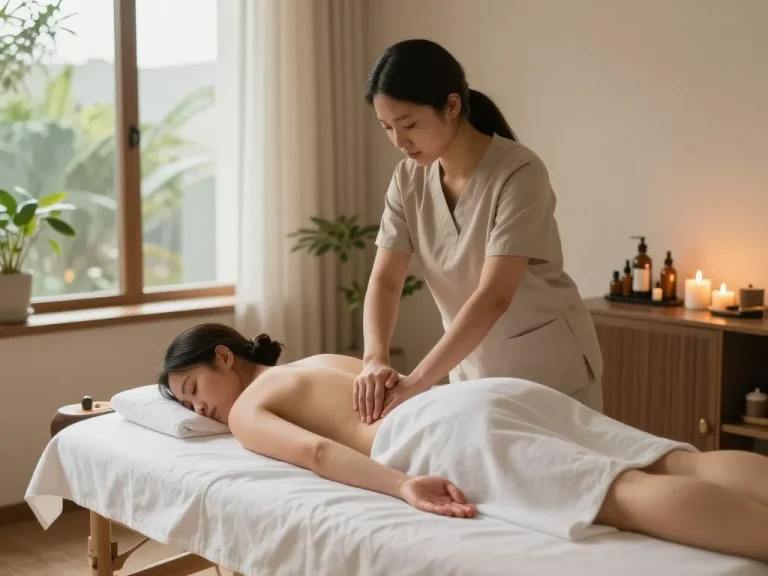 Expert therapist providing 삼성동마사지 in a serene studio environment.
