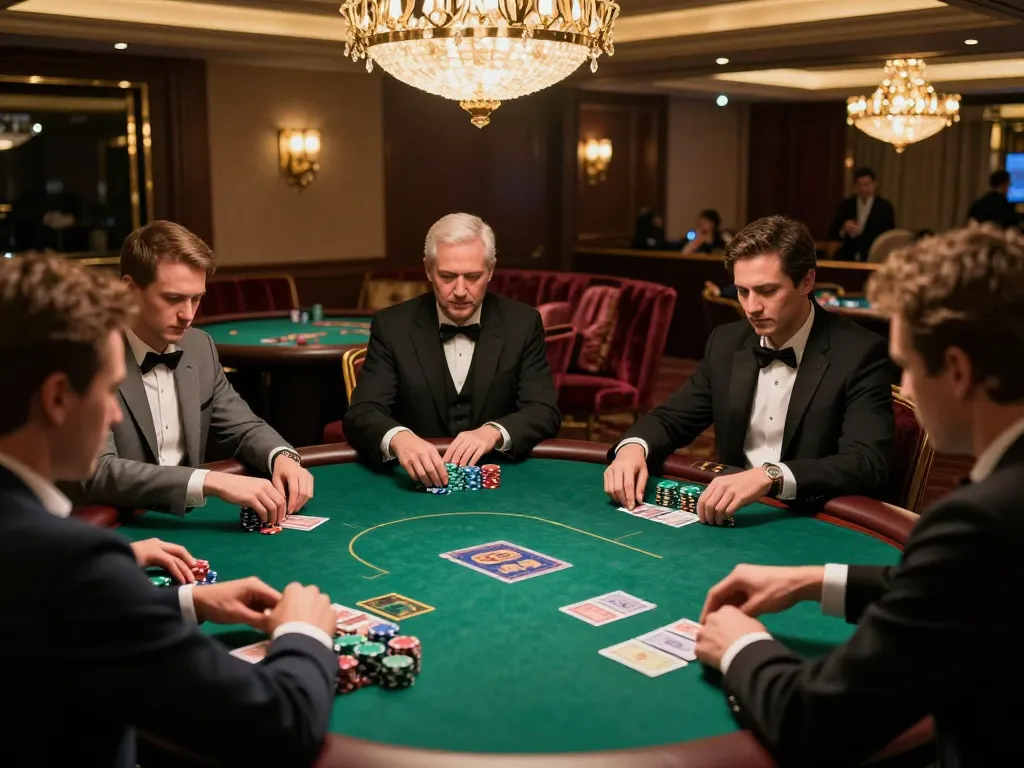Engaging poker game at F8BET's casino, showcasing strategic gameplay and lively competition.