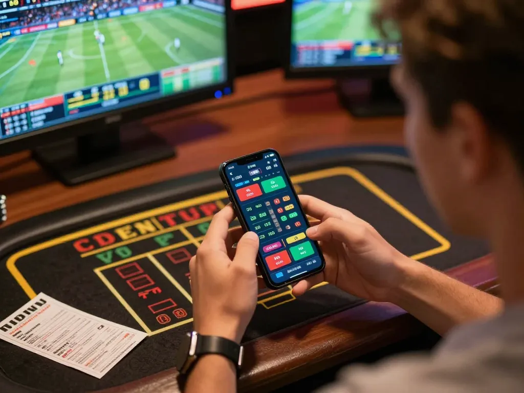 Experience the thrill of lc88 online sports betting with a user placing bets on their smartphone.