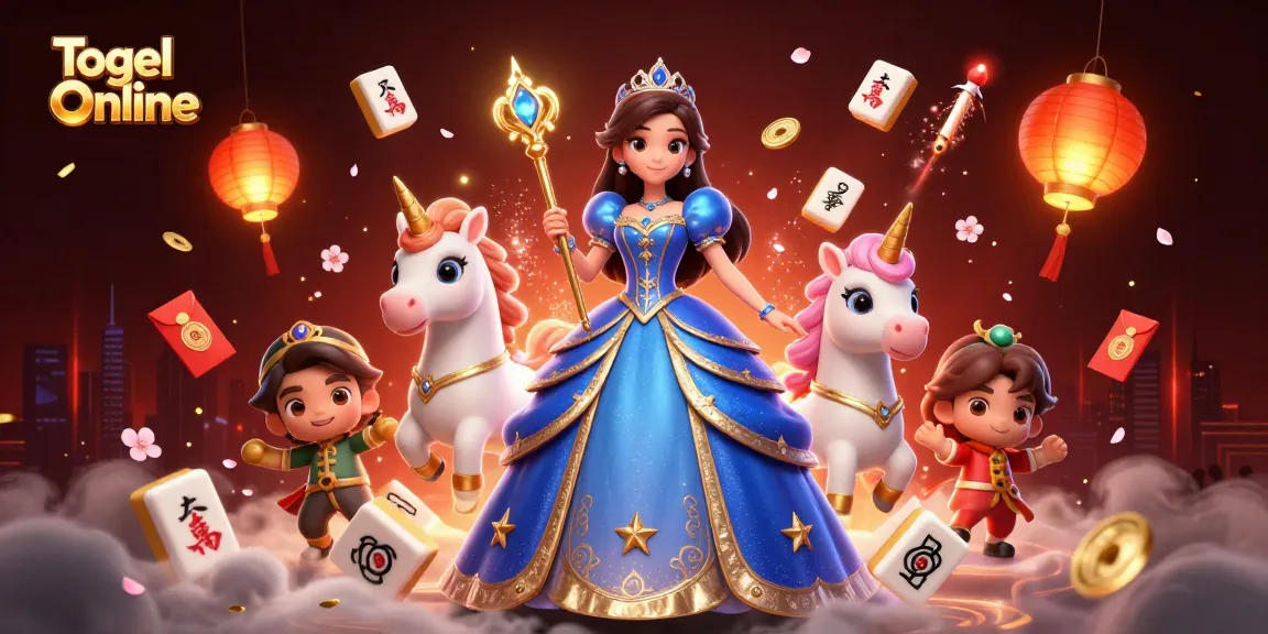 Engage in Togel Online gameplay with a captivating scene featuring a royal character and magical unicorn.