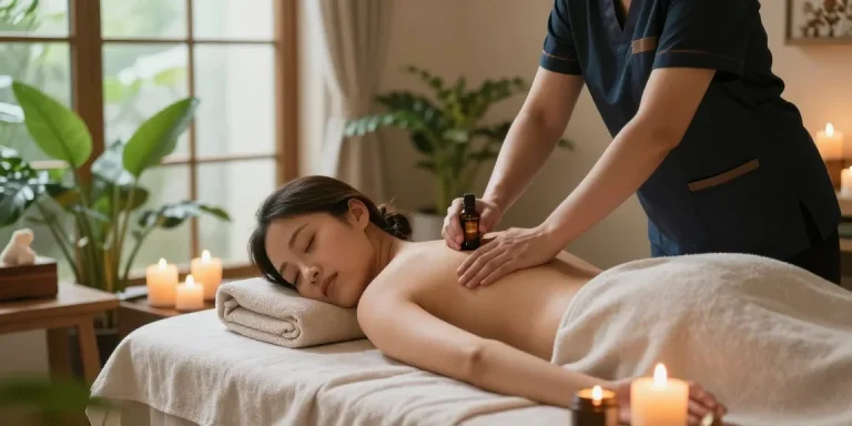 Luxurious Swedish massage session in tranquil spa setting with relaxing ambiance and soothing environment.