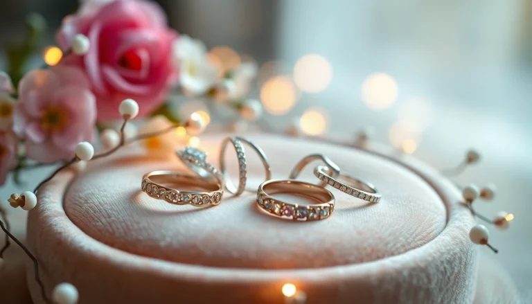 Showcasing promise rings with intricate designs, sparkles beautifully against a delicate backdrop.