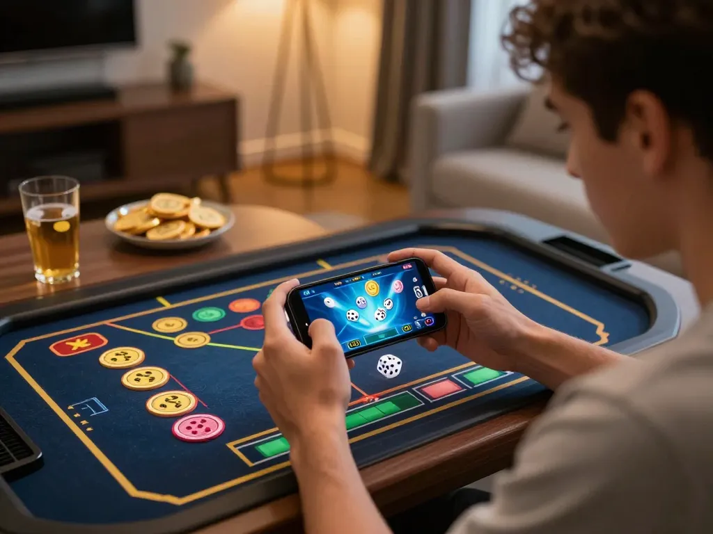 Xóc Đĩa gameplay captured on a smartphone, showing engaging virtual coins and dice in action.