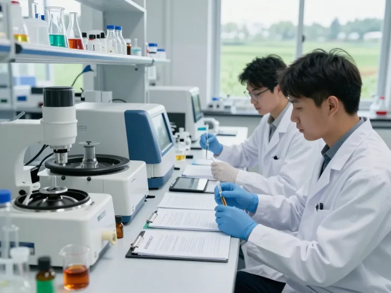 EU cannabinoid manufacturer lab with scientists analyzing cannabinoid oils and extracts showcasing innovative research.