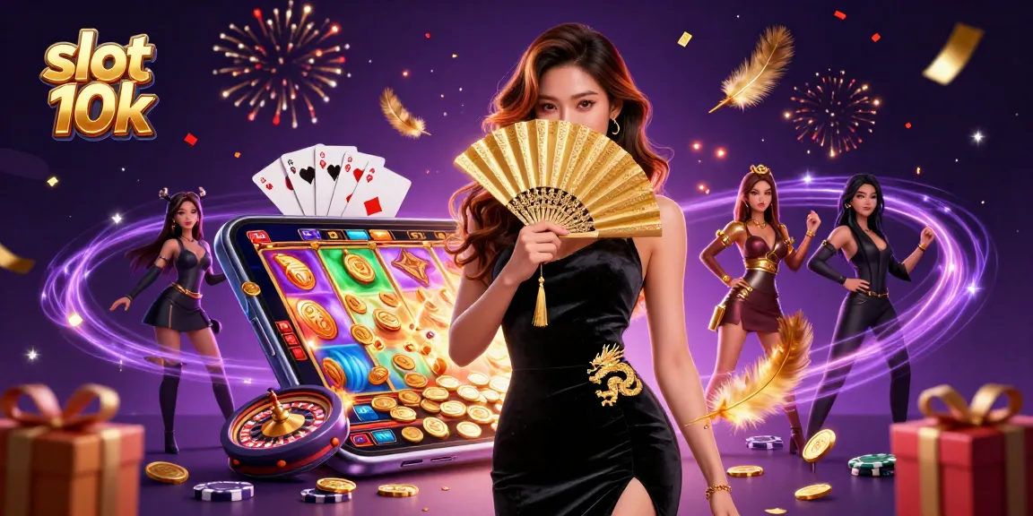 Experience exhilarating wins with slot 10k in this vibrant casino illustration full of action.