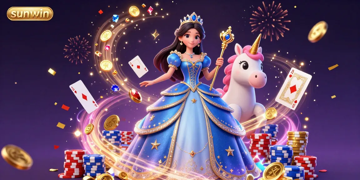 Win exciting rewards with sunwin in this vibrant casino scene featuring streaming coins and sparkling gems.