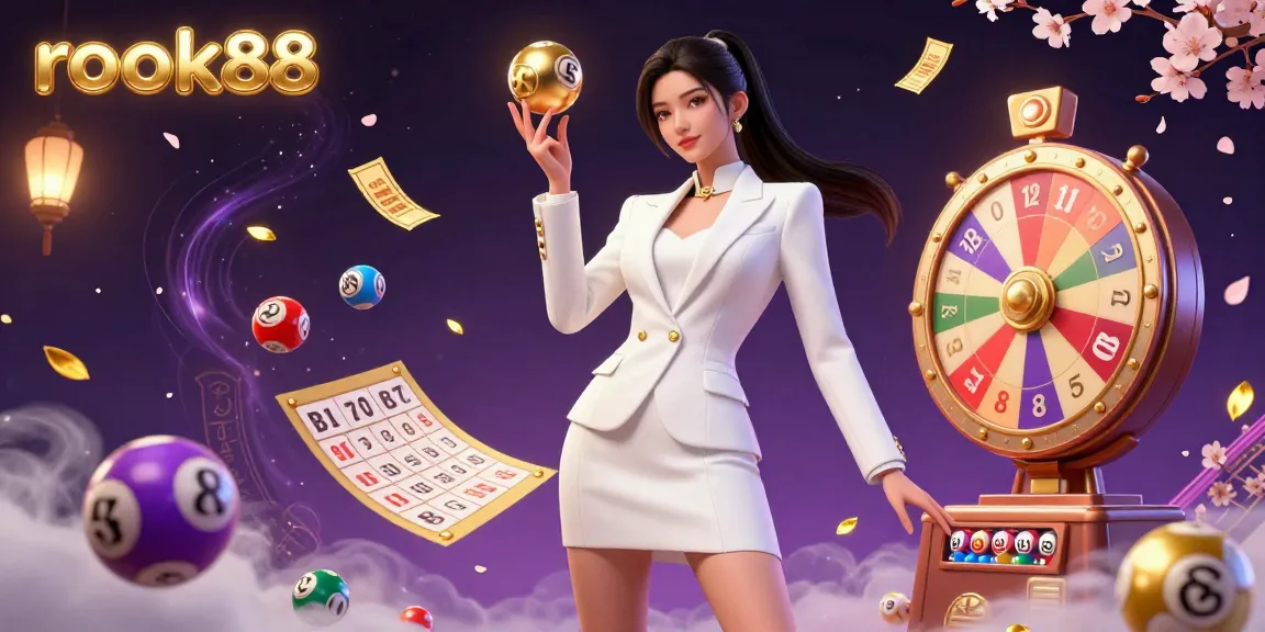 Experience the thrill of winning at rokok88 with vibrant lottery elements and a stunning casino atmosphere.
