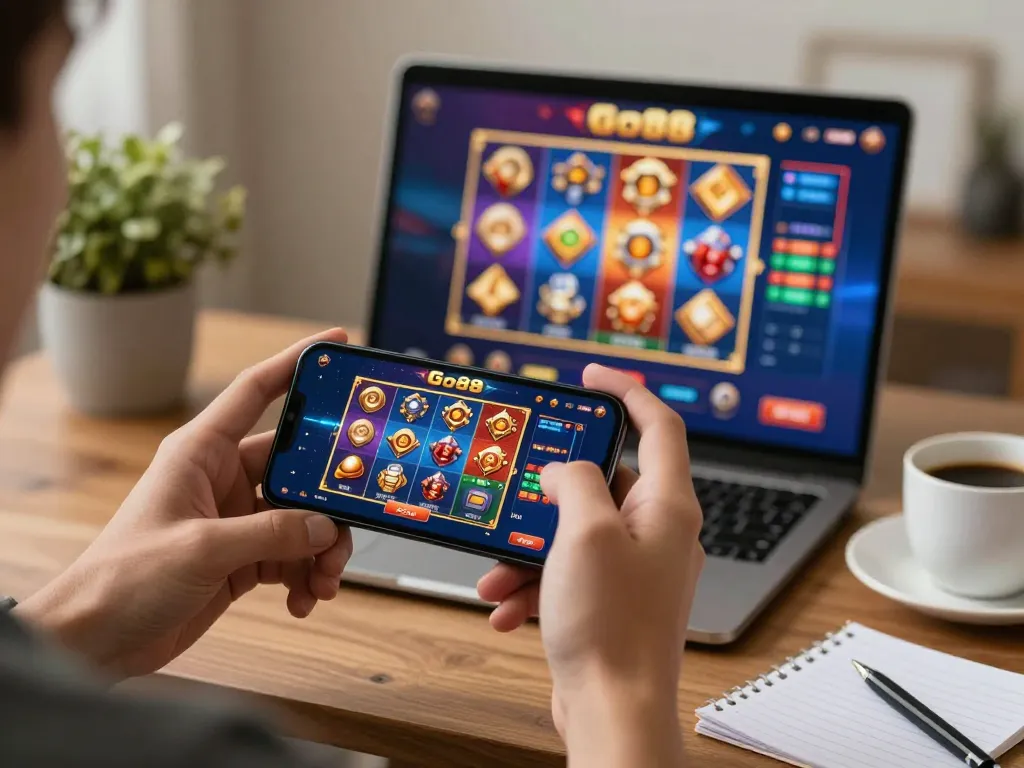Các người chơi tận hưởng ứng dụng Go88 để có trải nghiệm chơi game trực tuyến thú vị tại nhà với các màn hình đầy màu sắc.