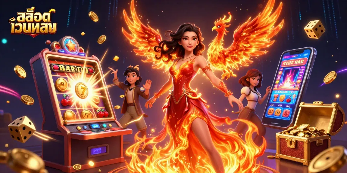 Experience thrilling สล็อตเว็บตรง gameplay with stunning visuals and jackpot excitement in this vibrant 3D illustration.