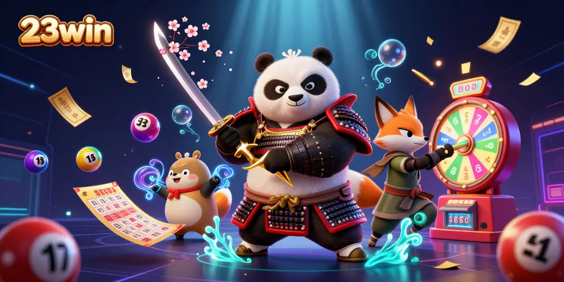 Engage with 23win's exciting casino experience featuring a captivating 3D illustration.