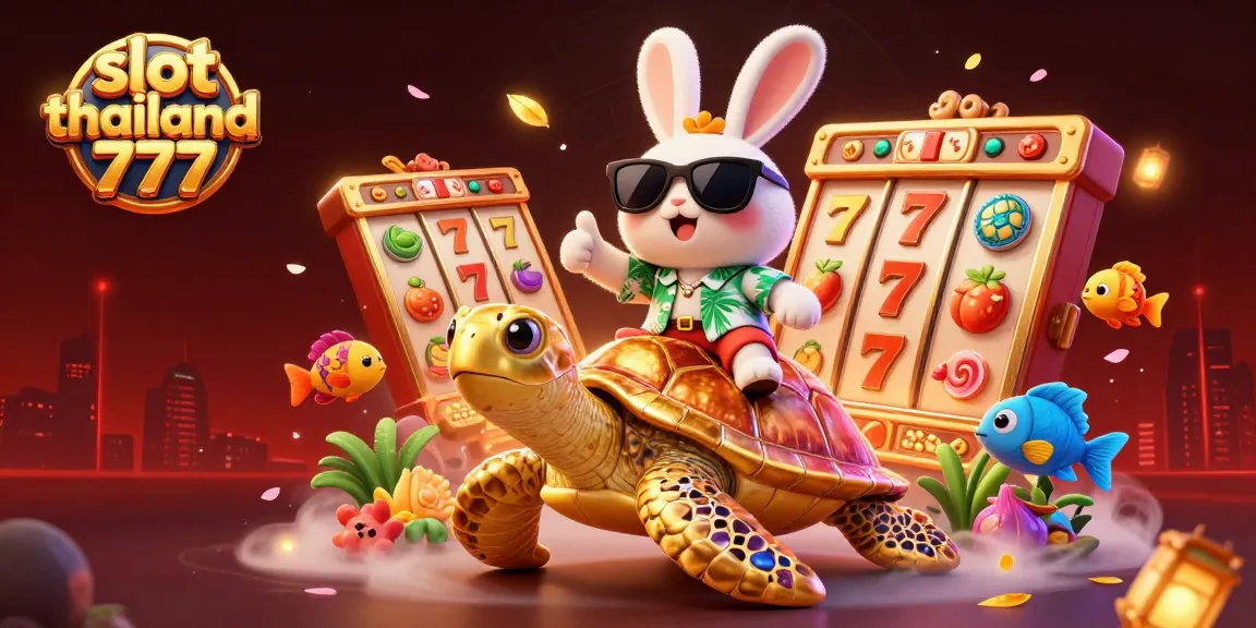 Spin and win with slot thailand 777 in this vibrant 3D illustration featuring lucky symbols and characters.
