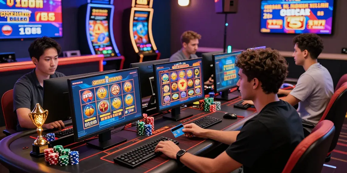 Players exploring online casinos that accept credit cards in an engaging gaming environment with vibrant screens and exciting promotions.