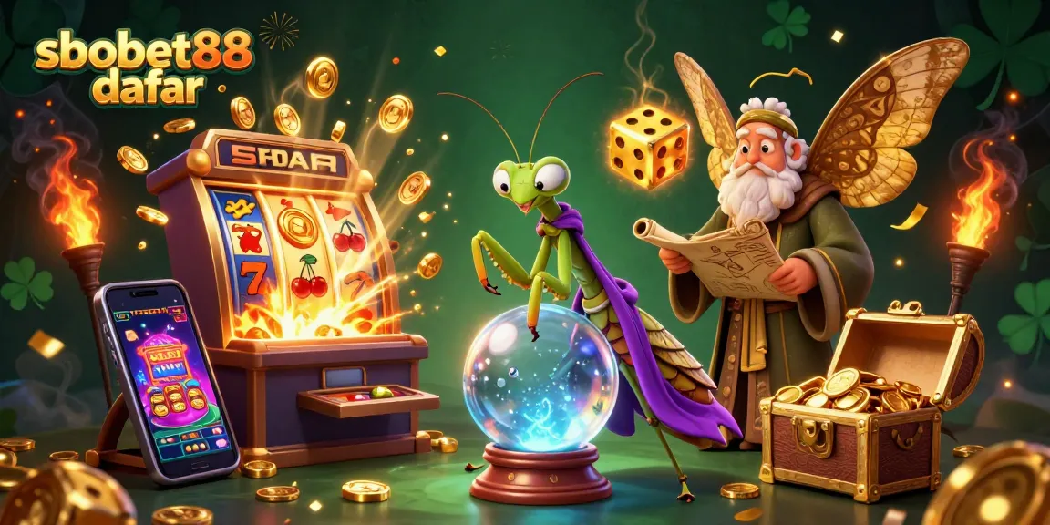 Engage with sbobet88 daftar and witness thrilling wins with a dynamic casino-themed illustration.