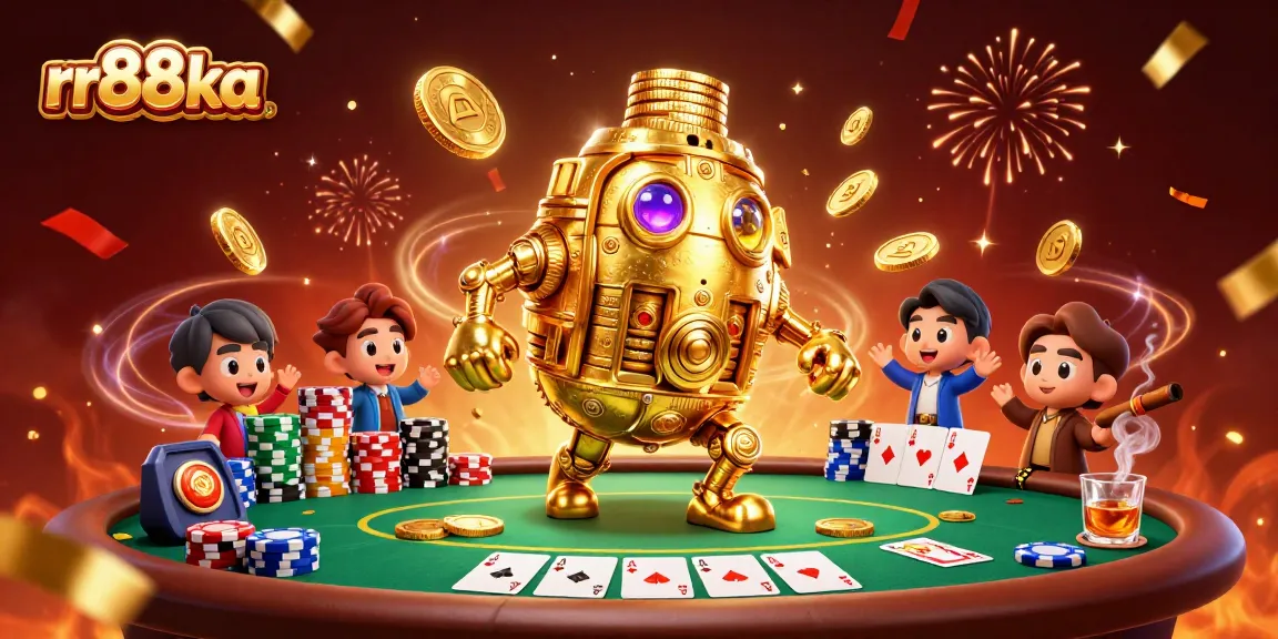 Experience thrilling gameplay at rr88ka with an ancient golden golem and vibrant casino elements.