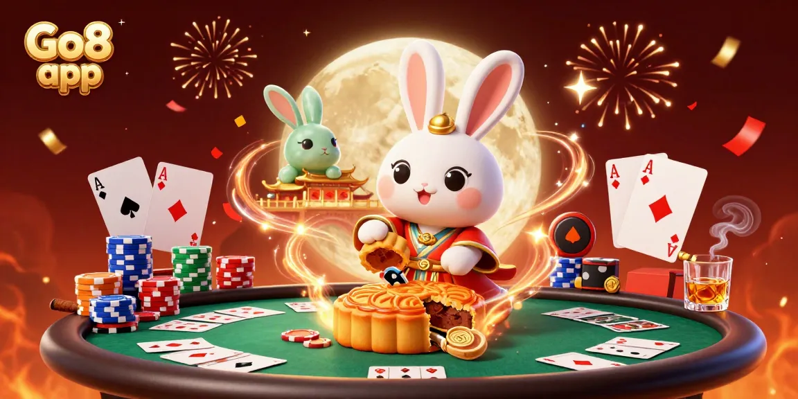 Experience the Go8 app with vibrant gaming elements and cultural flair in a dynamic 3D illustration.