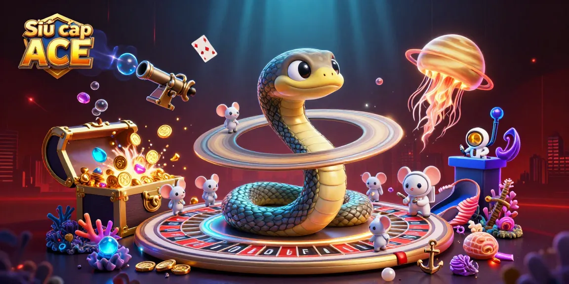 Experience excitement with Siêu cấp ACE as astronaut mice bet on a cosmic roulette wheel.