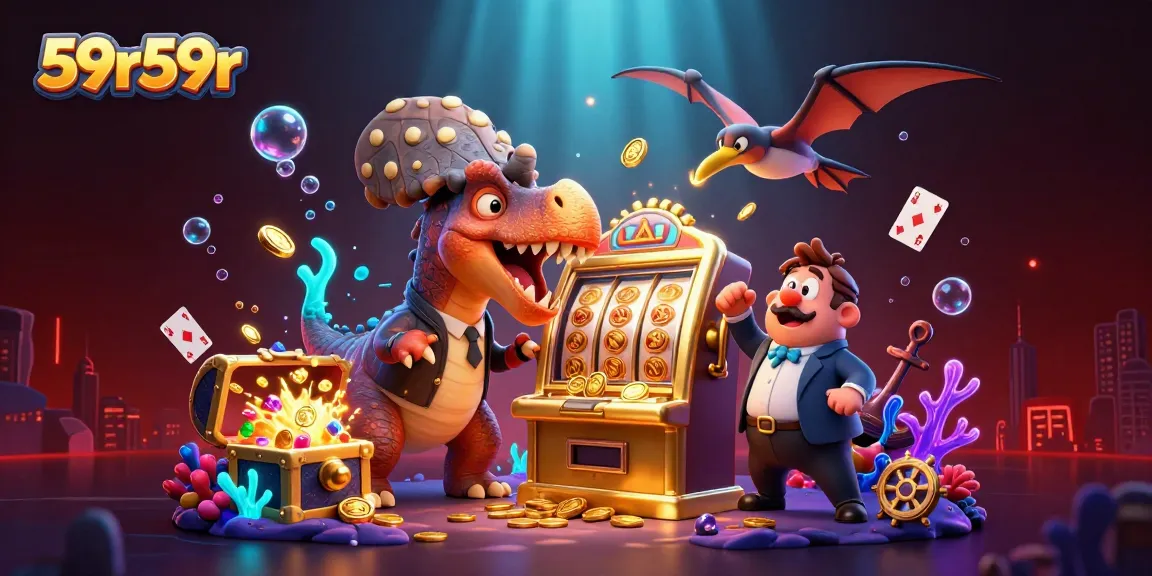 O dinossauro pachicefalossauro do 59r59r interage com caça-níqueis em cena cheia de ação.